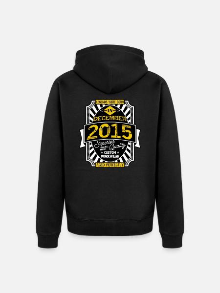2015 DECEMBER - Unisex Premium Organic Zip Hoodie - black