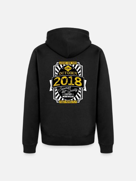 2018 OKTOBER - Unisex Premium Bio Zip Hoodie - Schwarz