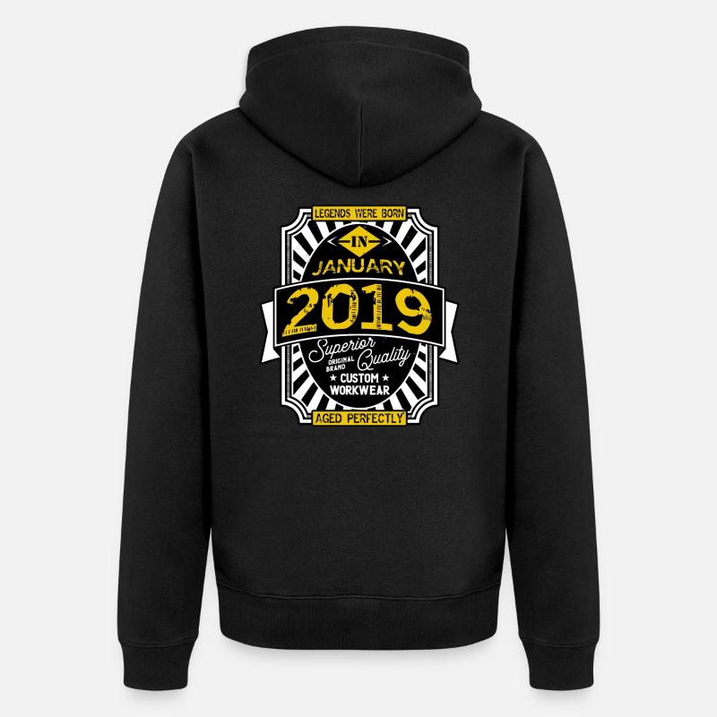 2019 JANUARY - Veste à capuche bio Premium Unisexe - noir