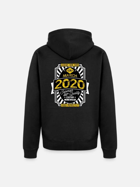 MÄRZ 2020 - Unisex Premium Bio Zip Hoodie - Schwarz