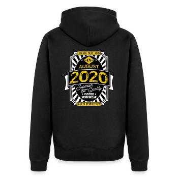 AUGUST 2020 - Unisex Premium Bio Zip Hoodie - Schwarz - Hinten - Nico (187cm)