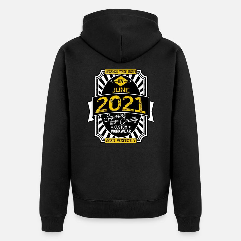 2021 JUNI - Unisex Premium Bio Zip Hoodie - Schwarz
