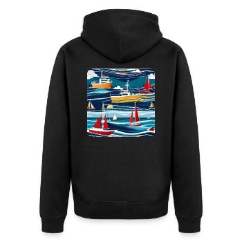 Bateaux et navires - Veste à capuche bio Premium Unisexe - noir - Dos - Nico (187cm)