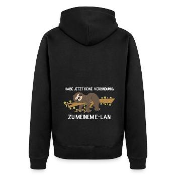 Sloth Faulenzer Süßes Faultier Geschenk - Unisex Premium Bio Zip Hoodie - Schwarz - Hinten - Nico (187cm)