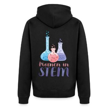 Women In Stem - Female Scientists - Unisex Premium Organic Zip Hoodie - black - Back - Nico (187cm)
