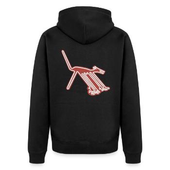 Nazca Lines Dog - Unisex Premium Organic Zip Hoodie - black - Back - Nico (187cm)
