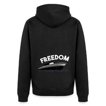 Boat Captain Gift Ship Boat Owner Captain - Unisex Premium Organic Zip Hoodie - black - Back - Nico (187cm)