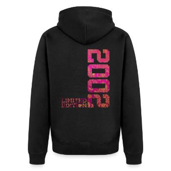 24E ANNIVERSAIRE ÉDITION LIMITÉE ROSE 2002 - Veste à capuche bio Premium Unisexe - noir - Dos - Nico (187cm)