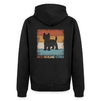 Cadeau pour chien Westie West Highland Terrier - Veste à capuche bio Premium Unisexe - noir - Dos - Nico (187cm)