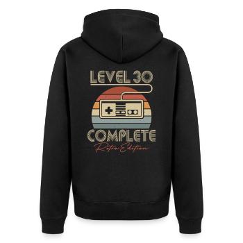 30e anniversaire Niveau 30 Complet Cadeau de 30 ans - Veste à capuche bio Premium Unisexe - noir - Dos - Nico (187cm)