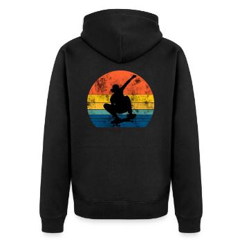 Vintage Skateboard - Veste à capuche bio Premium Unisexe - noir - Dos - Nico (187cm)