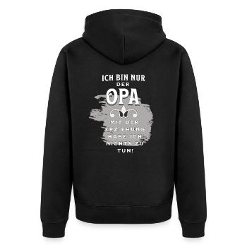 Opa hat sein Enkelkind - Unisex Premium Bio Zip Hoodie - Schwarz - Hinten - Nico (187cm)