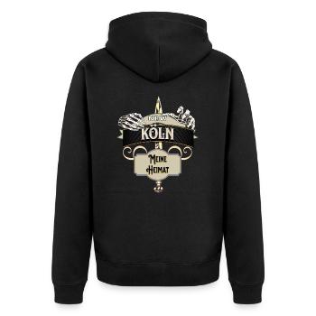 Köln und Kölner Fans Motiv für die Stadt Köln - Unisex Premium Bio Zip Hoodie - Schwarz - Hinten - Nico (187cm)