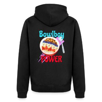 Bowlboy power for lovers of a good bowl - Unisex Premium Organic Zip Hoodie - black - Back - Nico (187cm)