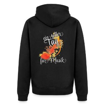 Musik Musikliebhaber ein toller Tag für Musik - Unisex Premium Bio Zip Hoodie - Schwarz - Hinten - Nico (187cm)
