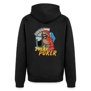 Online Poker Poker Design for Poker Friends - Unisex Premium Organic Zip Hoodie - black - Back - Nico (187cm)