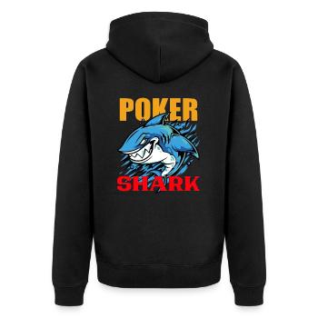 Poker Poker Shark Poker Design Gift Idea - Unisex Premium Organic Zip Hoodie - black - Back - Nico (187cm)