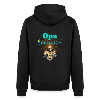 Großvater Security, Opa zukünftiger Opa Geschenk - Unisex Premium Bio Zip Hoodie - Schwarz - Hinten - Nico (187cm)