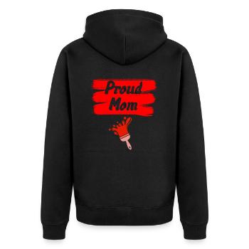 Proud Mother Mama Mom - Unisex Premium Organic Zip Hoodie - black - Back - Nico (187cm)