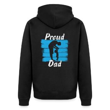 Proud Dad Father - Unisex Premium Organic Zip Hoodie - black - Back - Nico (187cm)