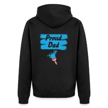 Proud Father Dad Papa - Unisex Premium Organic Zip Hoodie - black - Back - Nico (187cm)