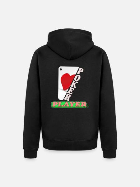 Poker Player Design - Unisex Premium Organic Zip Hoodie - black