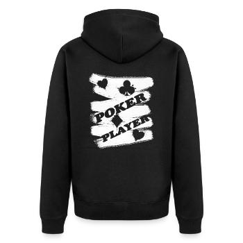 Poker Player Design - Unisex Premium Organic Zip Hoodie - black - Back - Nico (187cm)