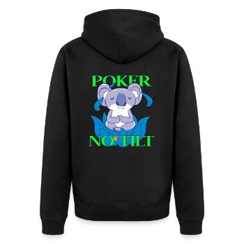 Poker Player Tilt Design - Unisex Premium Organic Zip Hoodie - black - Back - Nico (187cm)