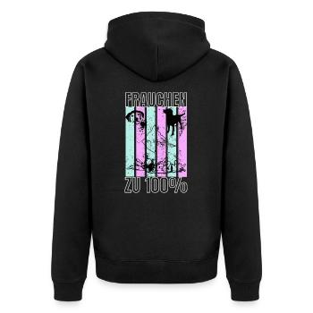 Hunde ein Hund ist ein treuer Freund - Unisex Premium Bio Zip Hoodie - Schwarz - Hinten - Nico (187cm)