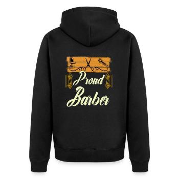 Barber Barber Barber shirt Gift Idea - Unisex Premium Organic Zip Hoodie - black - Back - Nico (187cm)