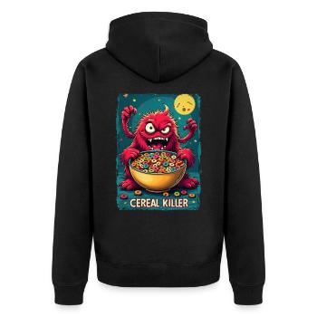 Cereal Killer - Unisex Premium Organic Zip Hoodie - black - Back - Nico (187cm)
