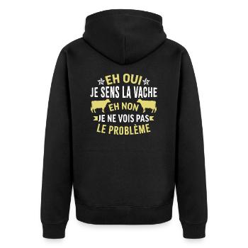 Eh oui je sens la vache - Veste à capuche bio Premium Unisexe - noir - Dos - Nico (187cm)