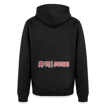 Kawaii Japanese Food Salmon Salmon Sushi Roll - Veste à capuche bio Premium Unisexe - noir - Dos - Nico (187cm)