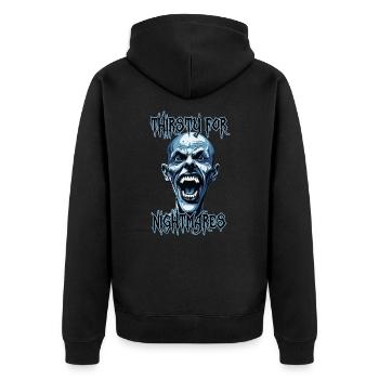 Cauchemar croc vampire comme homme, fou, horreur - Veste à capuche bio Premium Unisexe - noir - Dos - Nico (187cm)