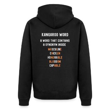 Grammaire des synonymes de mots kangourou - Veste à capuche bio Premium Unisexe - noir - Dos - Nico (187cm)