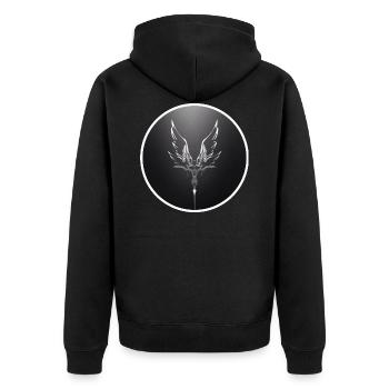 Engel - Unisex Premium Bio Zip Hoodie - Schwarz - Hinten - Nico (187cm)