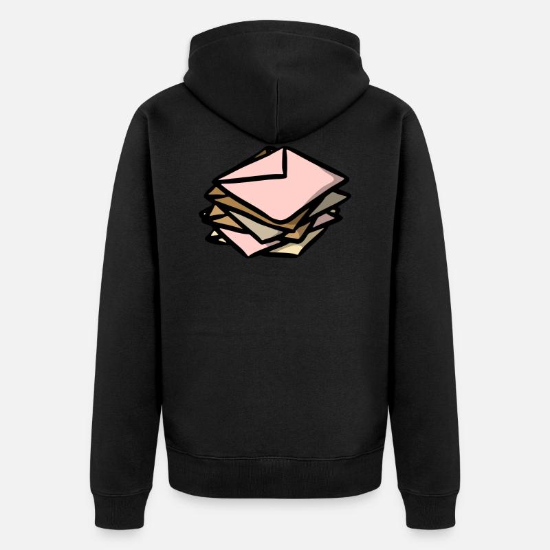 Briefe letters Briefumschlag envelope - Unisex Premium Bio Zip Hoodie - Schwarz