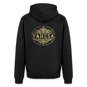 Vanesa - Veste à capuche bio Premium Unisexe - noir - Dos - Nico (187cm)