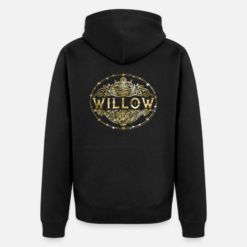 Willow - Unisex Premium Bio Zip Hoodie - Schwarz