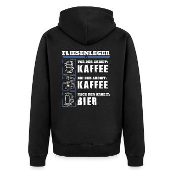 My daily routine as a tiler - Unisex Premium Organic Zip Hoodie - black - Back - Nico (187cm)