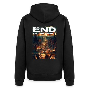 Zombie Apocalypse - End of the World 02 - Unisex Premium Organic Zip Hoodie - black - Back - Nico (187cm)