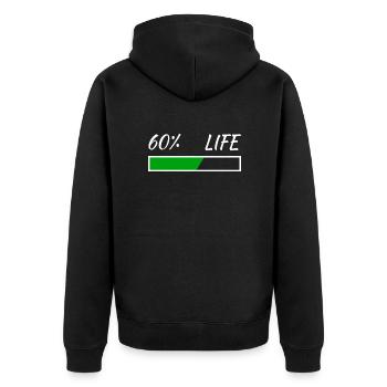60th Birthday 60% Life 60 Years of Life Loading Beam - Unisex Premium Organic Zip Hoodie - black - Back - Nico (187cm)