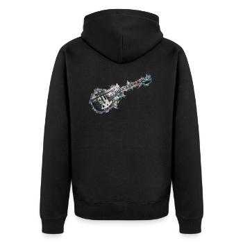 Limitierte Edition - Gitarre - Unisex Premium Bio Zip Hoodie - Schwarz - Hinten - Nico (187cm)