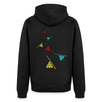 Billard symbol icon - Unisex Premium Bio Zip Hoodie - Schwarz - Hinten - Nico (187cm)