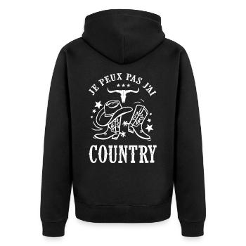 je peux pas j ai country cadeau danse cowboy - Veste à capuche bio Premium Unisexe - noir - Dos - Nico (187cm)