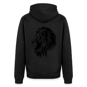 Symbole de tête de lion lion - Veste à capuche bio Premium Unisexe - noir - Dos - Nico (187cm)