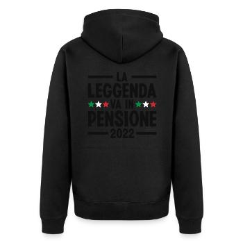 Die Legende geht in den Ruhestand 2022 Rentner - Unisex Premium Bio Zip Hoodie - Schwarz - Hinten - Nico (187cm)