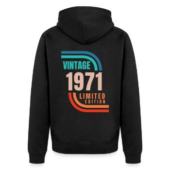 édition limitée millésime 1971 - Veste à capuche bio Premium Unisexe - noir - Dos - Nico (187cm)