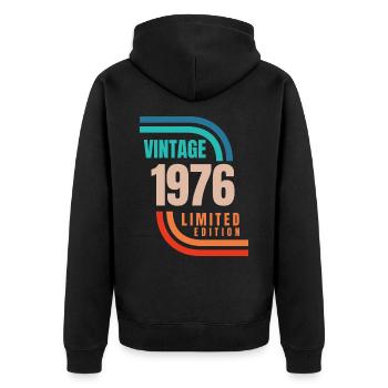 Édition limitée Millésime 1976 - Veste à capuche bio Premium Unisexe - noir - Dos - Nico (187cm)