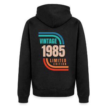 Édition limitée Millésime 1985 - Veste à capuche bio Premium Unisexe - noir - Dos - Nico (187cm)